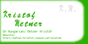 kristof metner business card