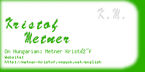 kristof metner business card